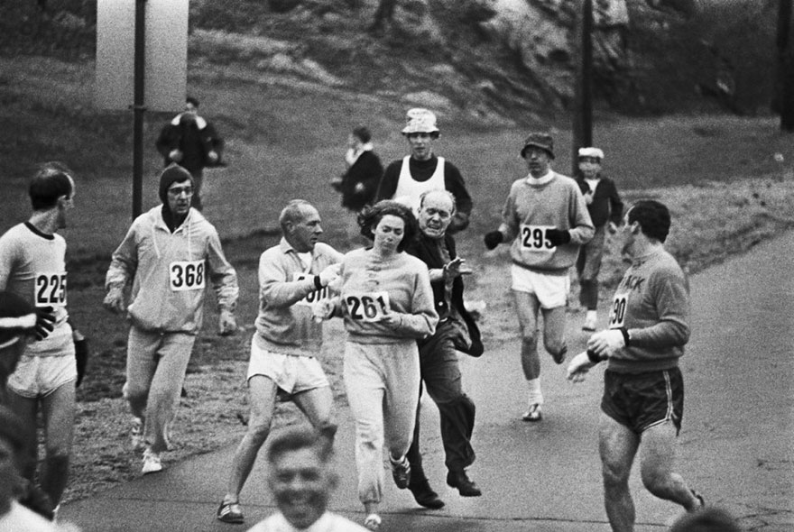 Race Organizers Try To Stop Kathrine Switzer From Competing In The Boston Marathon. She Was The First Woman To Finish The Race In 1967