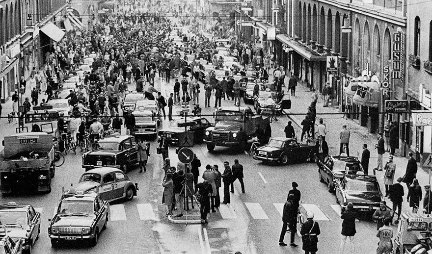 The First Morning After Sweden's Change From Driving On The Left Side To Driving On The Right Side, 1967