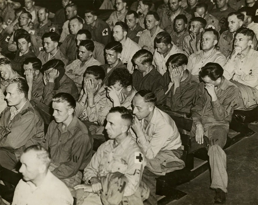 German Soldiers React To Footage Of Concentration Camps, 1945