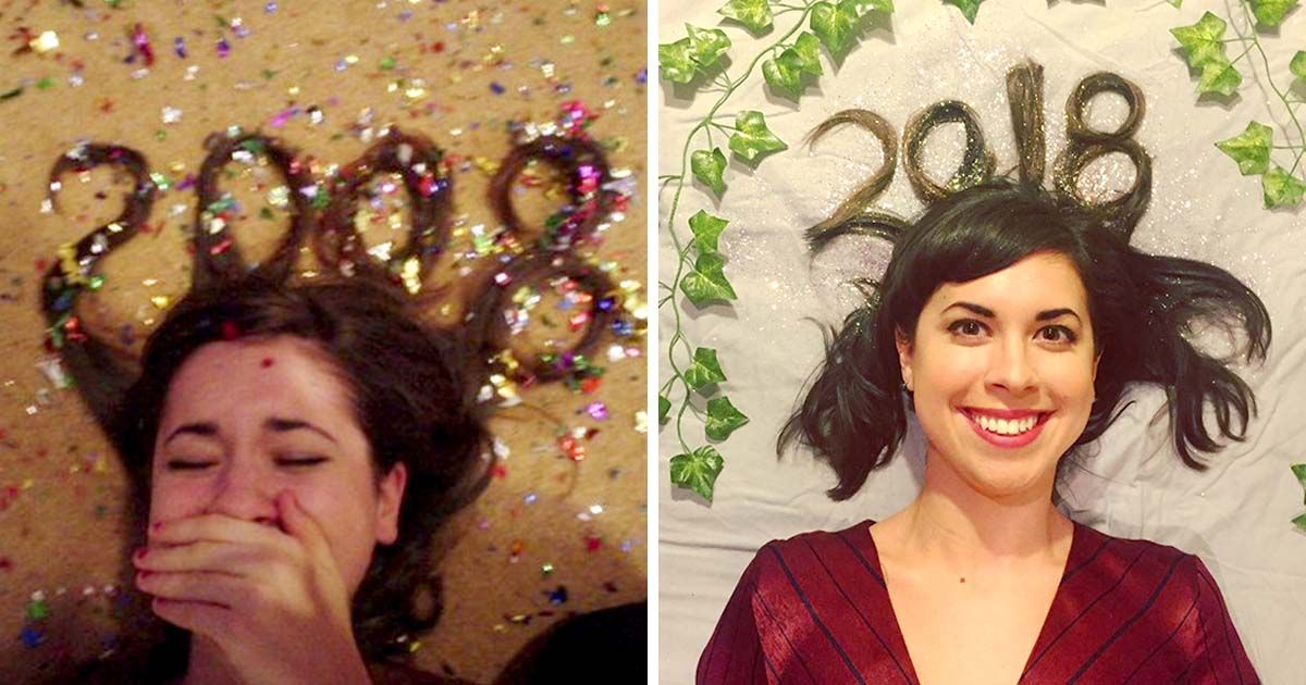 Woman Takes Same New Year’s Pic Every Year - 10 Years and Not a Wrinkle in Sight