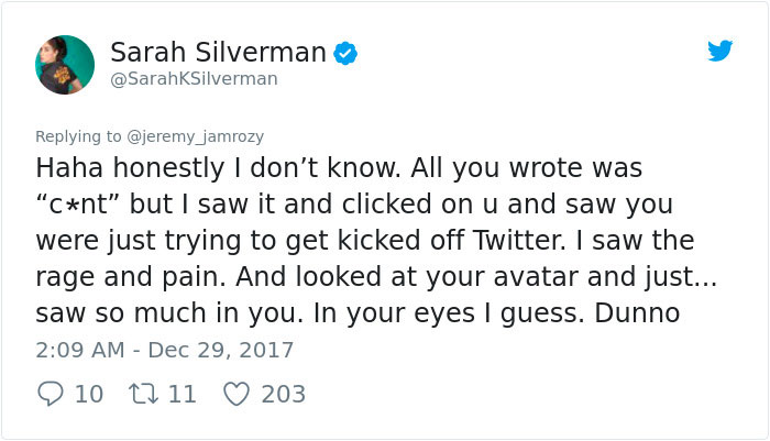Sarah Silverman Flips the Script on Sexist Troll, Unexpectedly Transforming His Life